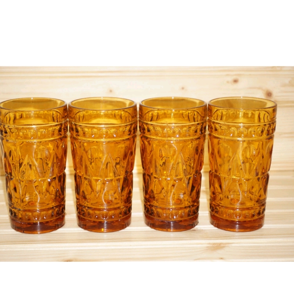 Amber Glass Tumbler Set